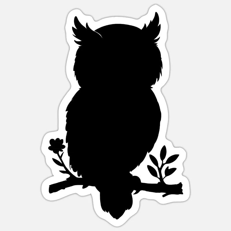 Eule - Scherenschnitt Sticker Größe S (10 x 10 cm)