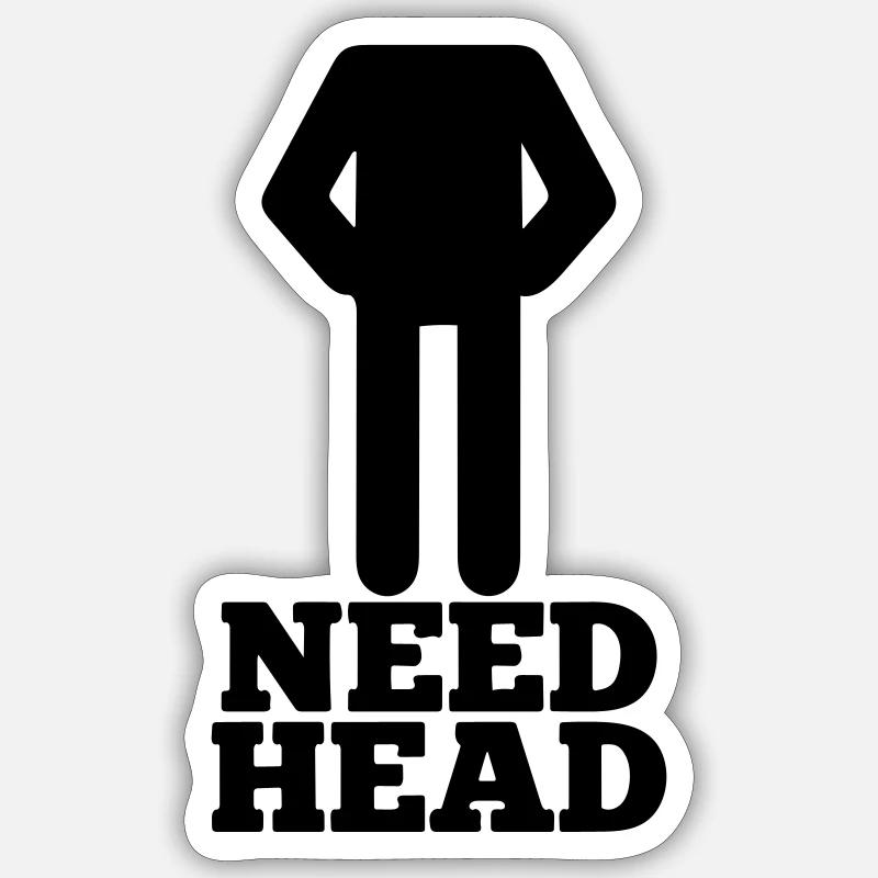 need head - Sticker size S (10 x 10 cm) - white matte