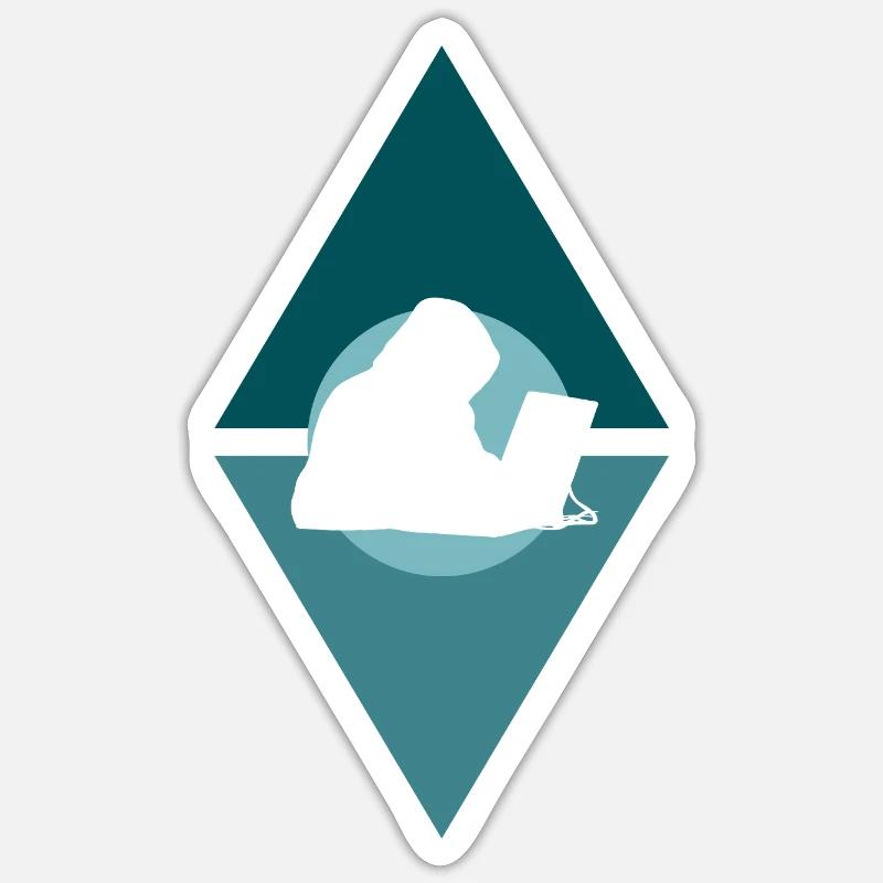 Hacker Informatik Student - Sticker Größe S (10 x 10 cm) - Mattweiß