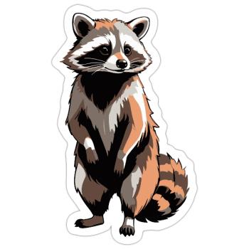 Waschbär - Cute Animal Sticker - Sticker Größe S (10 x 10 cm) - Mattweiß - Vorne