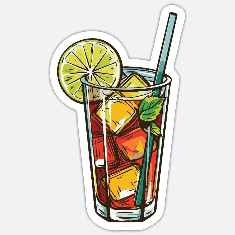Boisson à la limonade - Sticker taille S (10 x 10 cm) - blanc mat