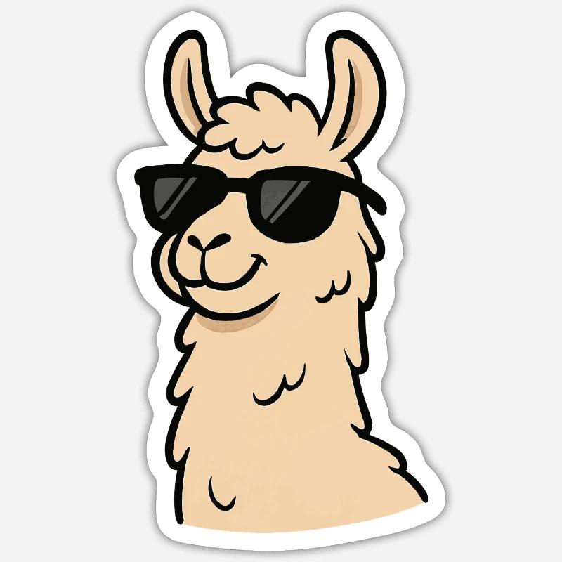 Llama Cool Comic - Sticker size S (10 x 10 cm) - white matte