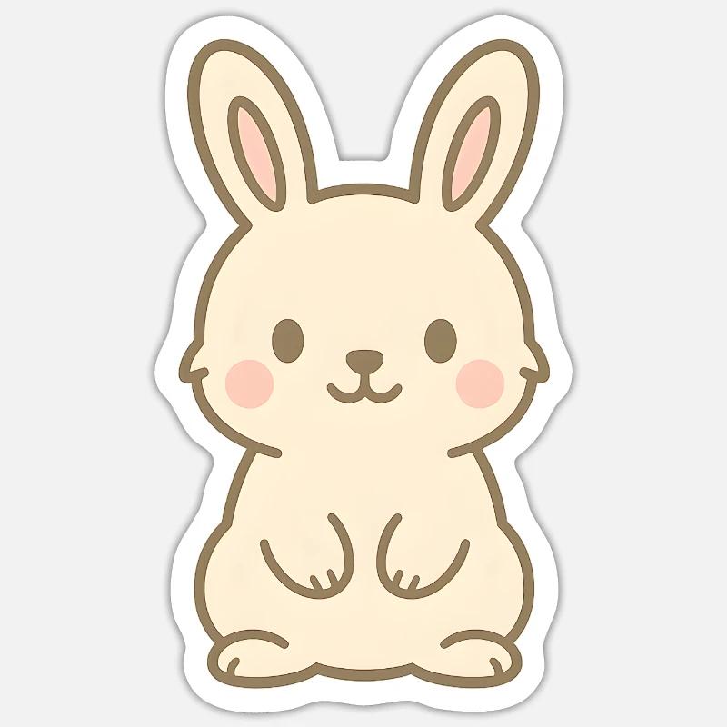 Mignon bébé lapin - Sticker taille S (10 x 10 cm) - blanc mat