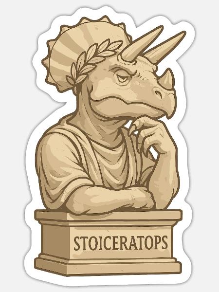 Stoiceratops - Sticker size S (10 x 10 cm) - white matte