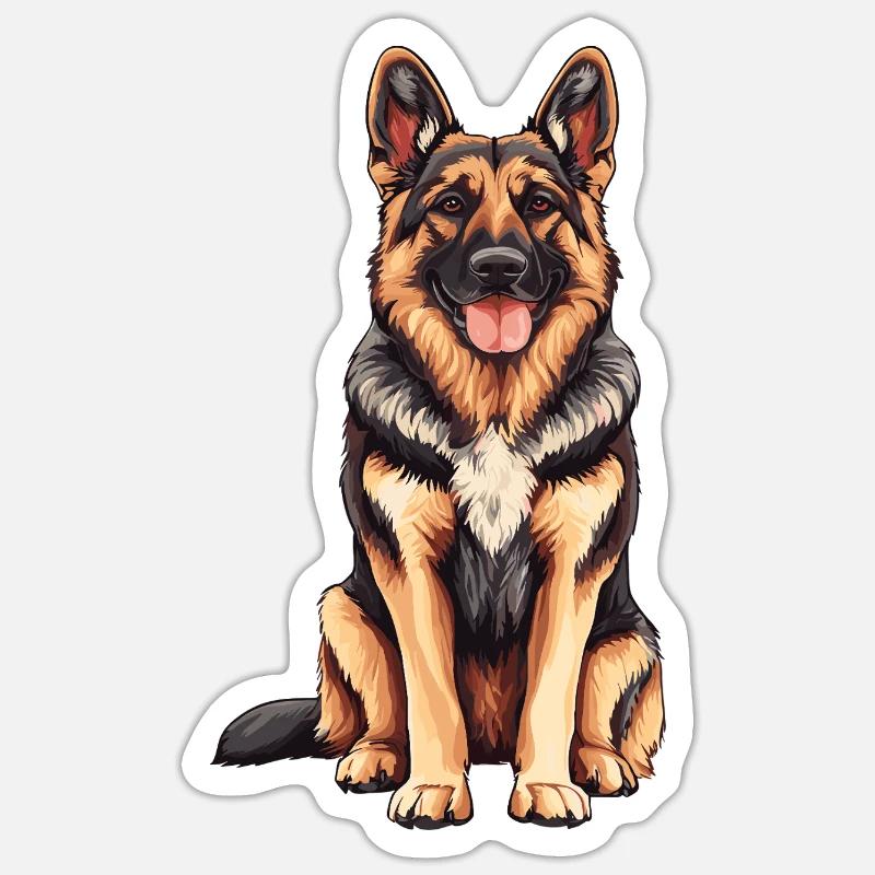 German Shepherd - Sticker size S (10 x 10 cm) - white matte