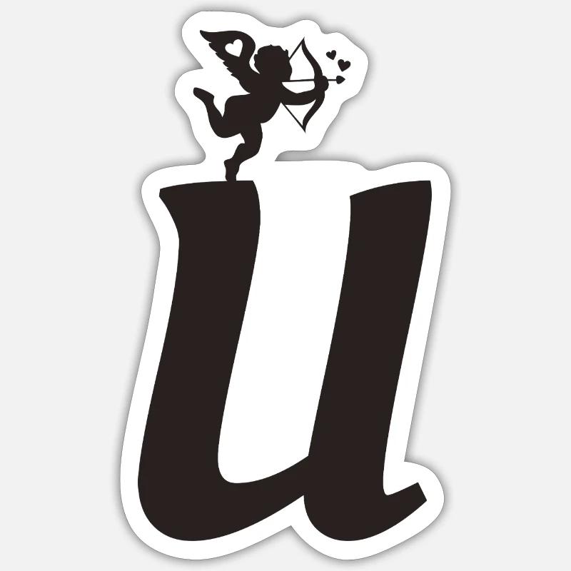 U - Sticker size S (10 x 10 cm) - white matte