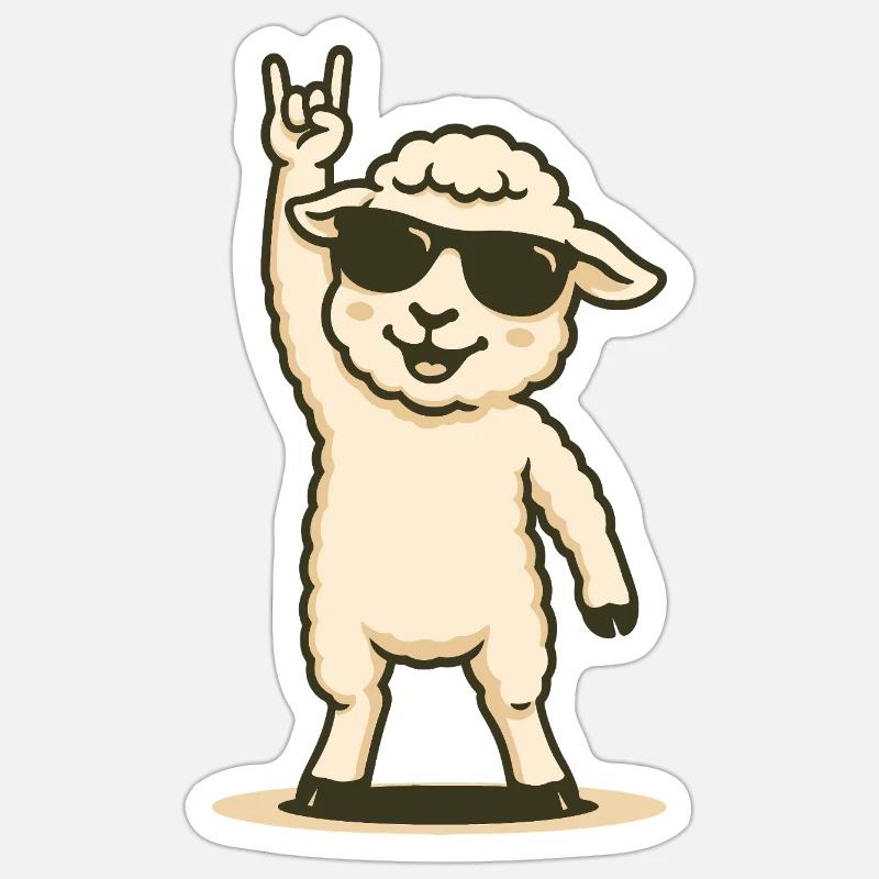 Rock’n’Wool - Sticker taille S (10 x 10 cm) - blanc mat