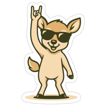 Waldrand-Rocker Rehkitz - Sticker Größe S (10 x 10 cm) - Mattweiß - Vorne