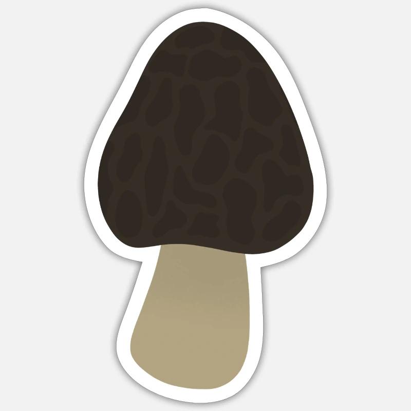 Morcheln - Sticker Größe S (10 x 10 cm) - Mattweiß