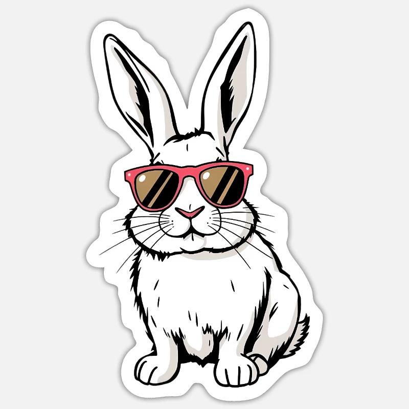 White Rabbit Sticker size S (10 x 10 cm)