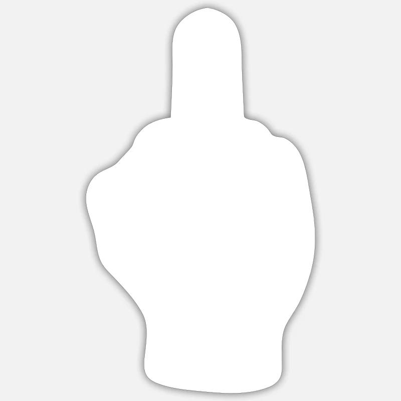 Middle Finger Hand - Sticker size S (10 x 10 cm) - white matte