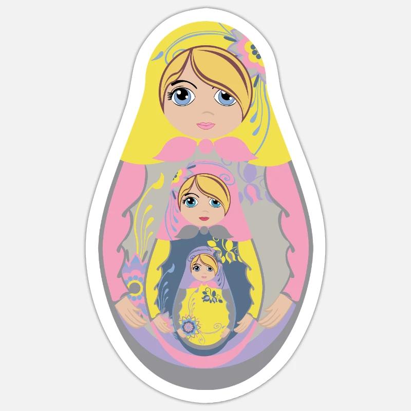 Nesting Matryoshka Doll Design Sticker size S (10 x 10 cm)