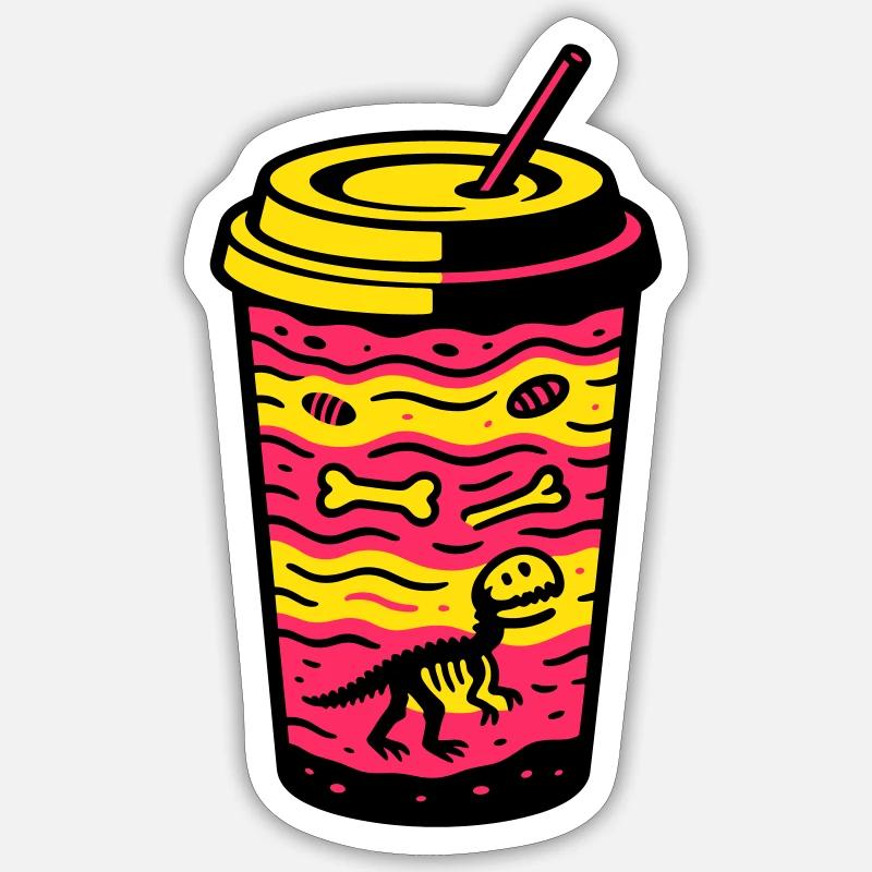Matcha Dino Cup - Sticker size S (10 x 10 cm) - white matte