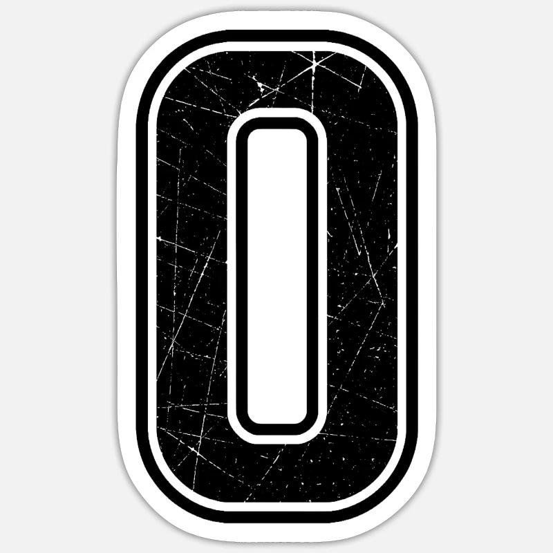 Schwarzes Grunge Nullzeichen - Sticker Größe S (10 x 10 cm) - Mattweiß
