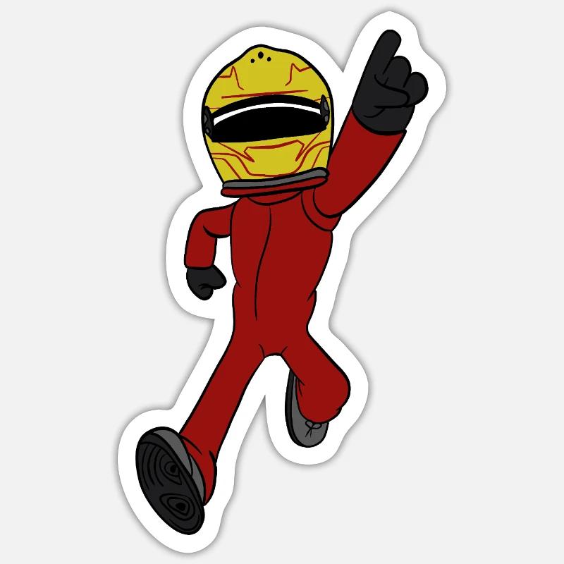 racing driver - Sticker size S (10 x 10 cm) - white matte