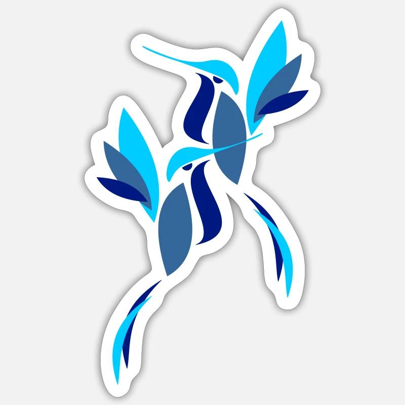 Blue Bird - Sticker size S (10 x 10 cm) - white matte