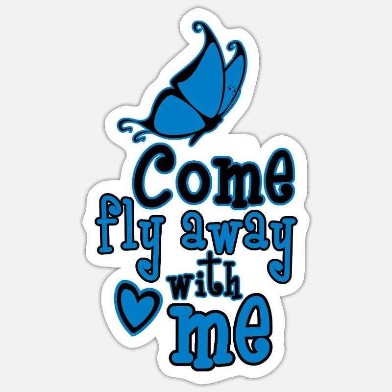 Komm, flieg mit mir weg - Sticker Größe S (10 x 10 cm) - Mattweiß