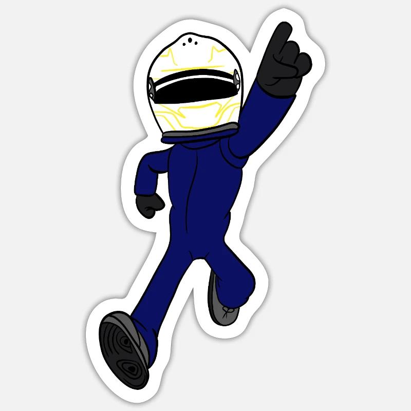 Pilote de course Sticker taille S (10 x 10 cm)