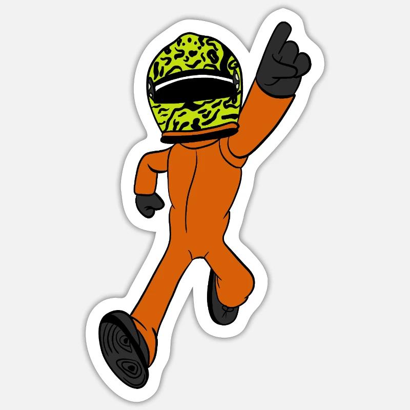 pilote de course - Sticker taille S (10 x 10 cm) - blanc mat