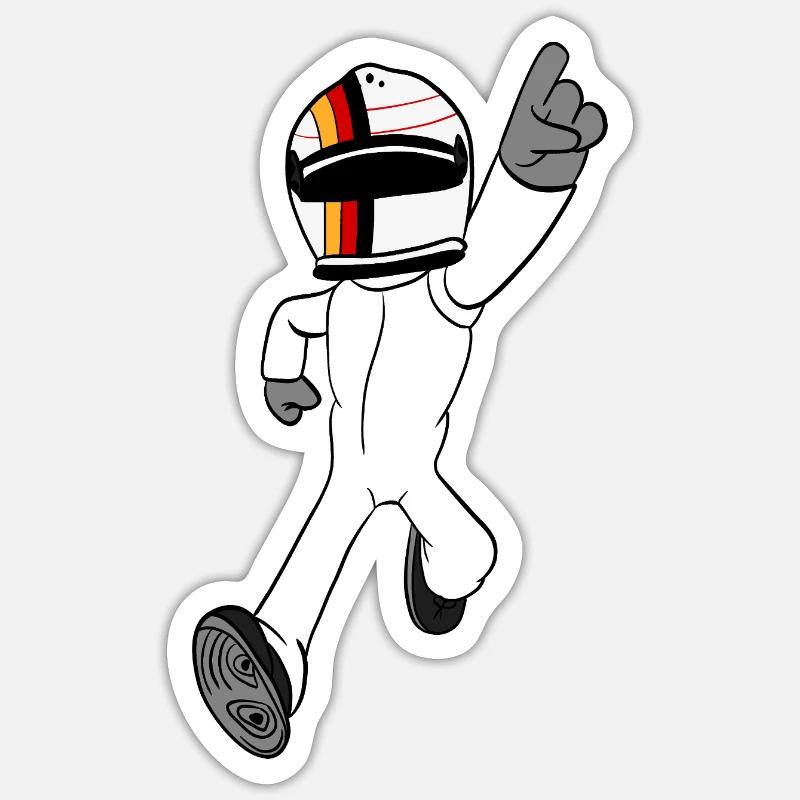 Pilote de course - Sticker taille S (10 x 10 cm) - blanc mat