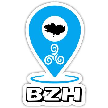 Triskel Breizh Blau - Sticker Größe S (10 x 10 cm) - Mattweiß - Vorne