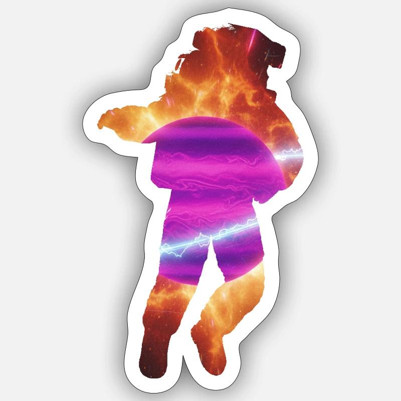 Sautez à travers Nebula Neon - Sticker taille S (10 x 10 cm) - blanc mat