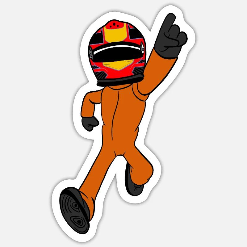racing driver - Sticker size S (10 x 10 cm) - white matte