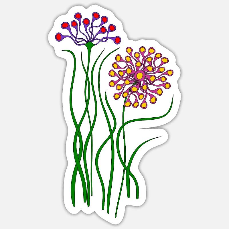 Fleur - Sticker taille S (10 x 10 cm) - blanc mat