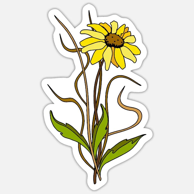 Fleur - Sticker taille S (10 x 10 cm) - blanc mat