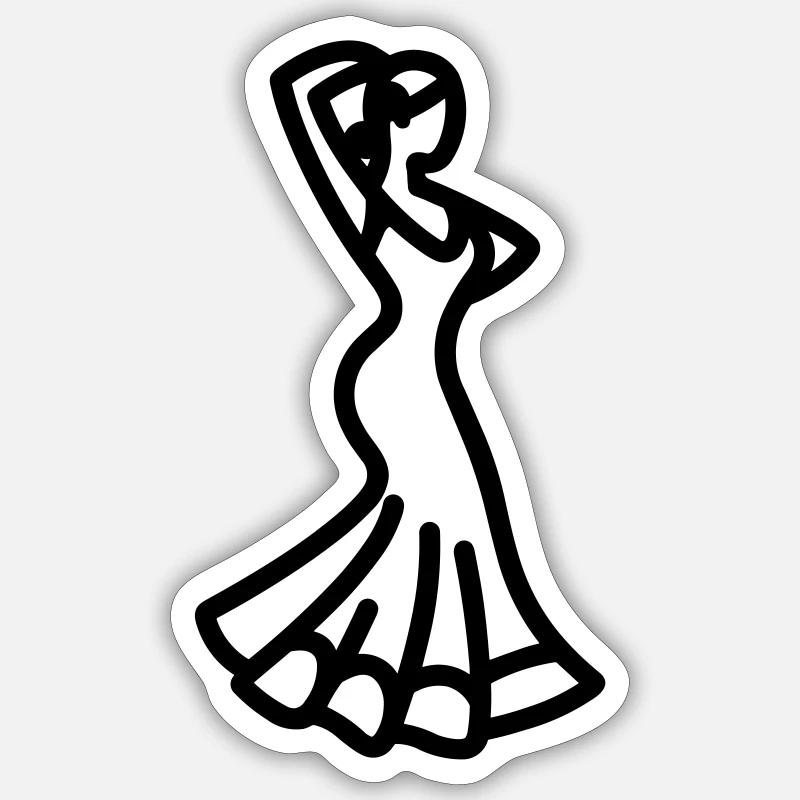 Flamenco - Sticker size S (10 x 10 cm) - white matte