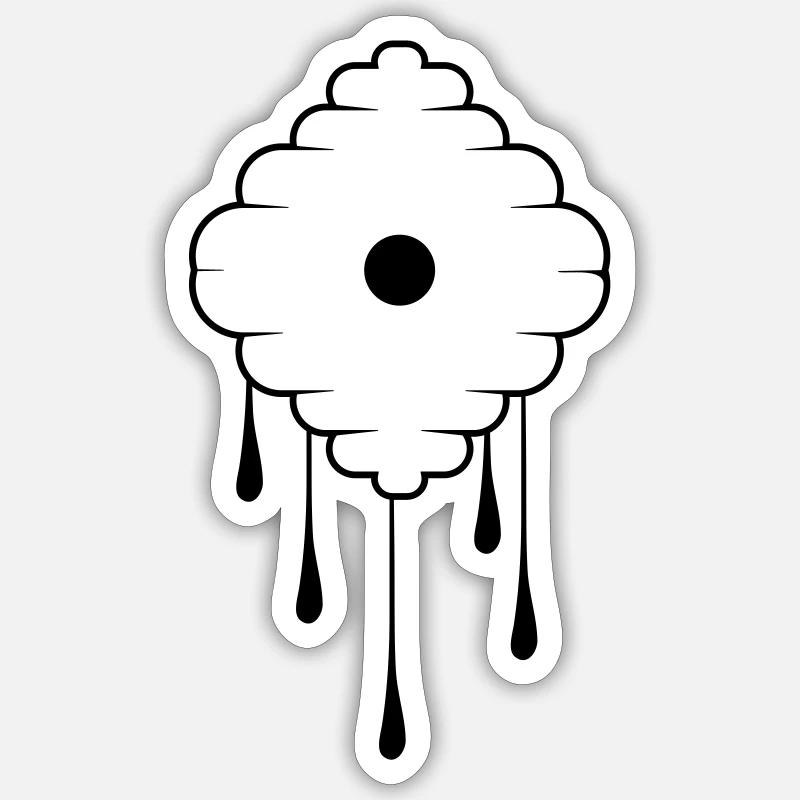 Nid d’abeille - Sticker taille S (10 x 10 cm) - blanc mat