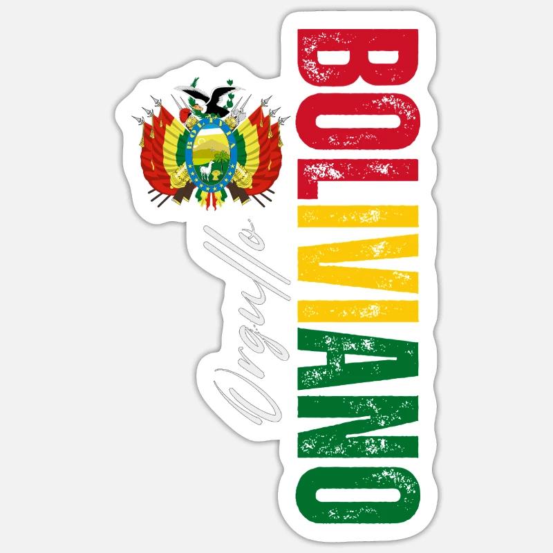 Orgueil bolivienne, conception verticale Sticker taille S (10 x 10 cm)