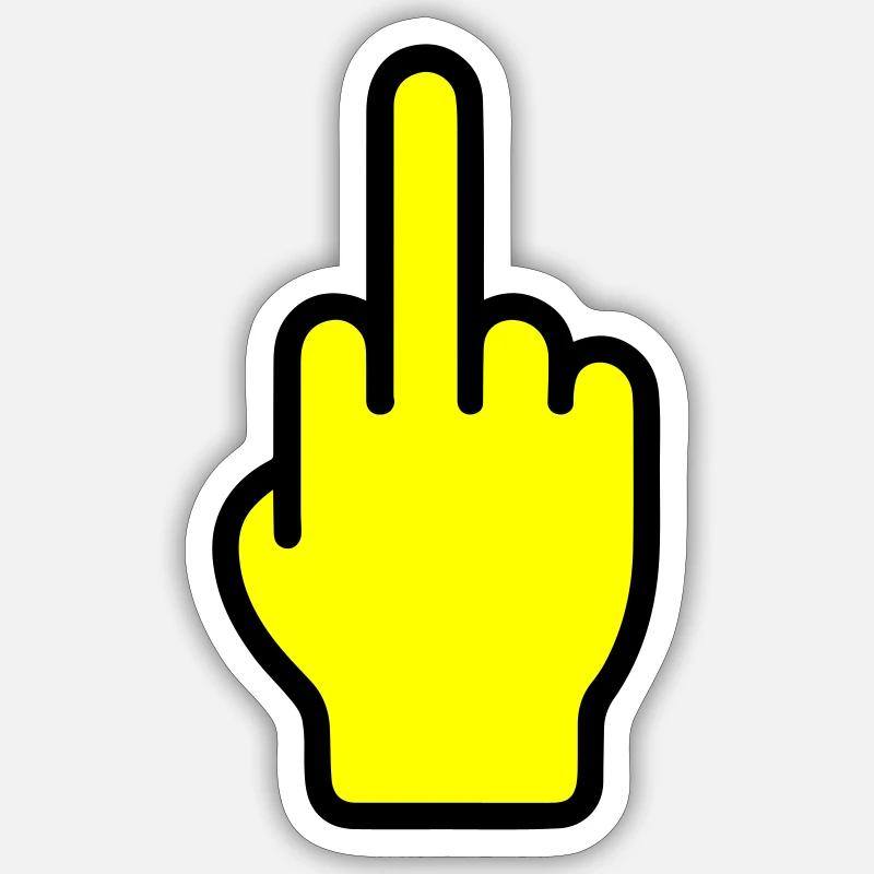 Middle finger icon - Sticker size S (10 x 10 cm) - white matte