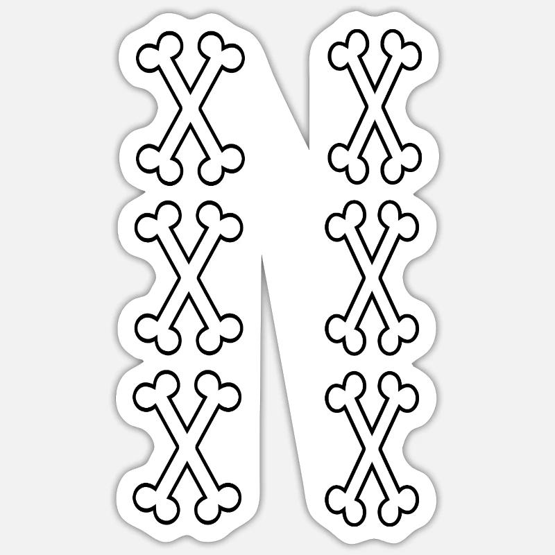 Number 11 Bones - Sticker size S (10 x 10 cm) - white matte