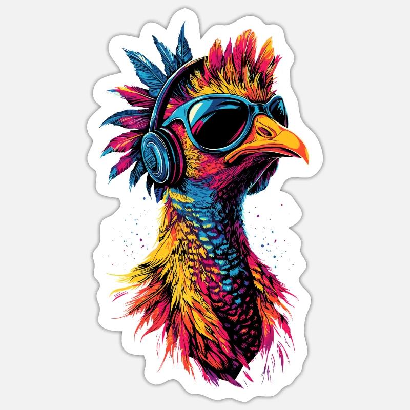 Dinde Poules Oiseaux Dinde - Sticker taille S (10 x 10 cm) - blanc mat