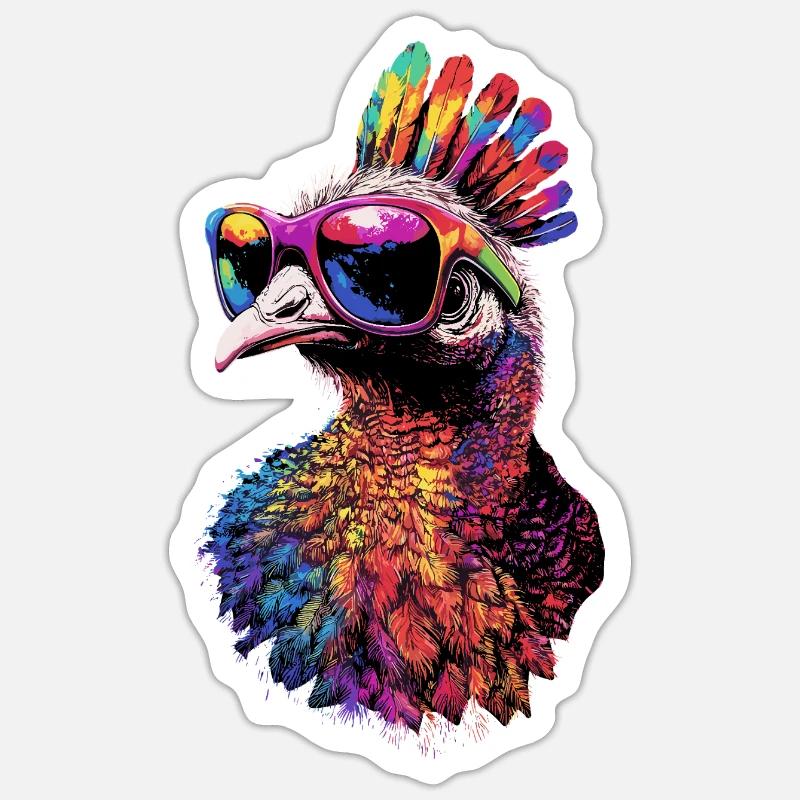 Dinde Poules Oiseaux Dinde Sticker taille S (10 x 10 cm)