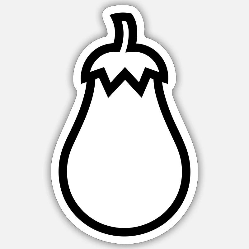 eggplant - Sticker size S (10 x 10 cm) - white matte