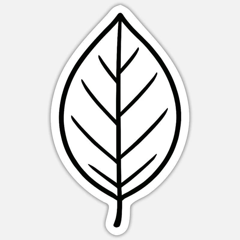 Conception à lignes de feuilles noires Sticker taille S (10 x 10 cm)