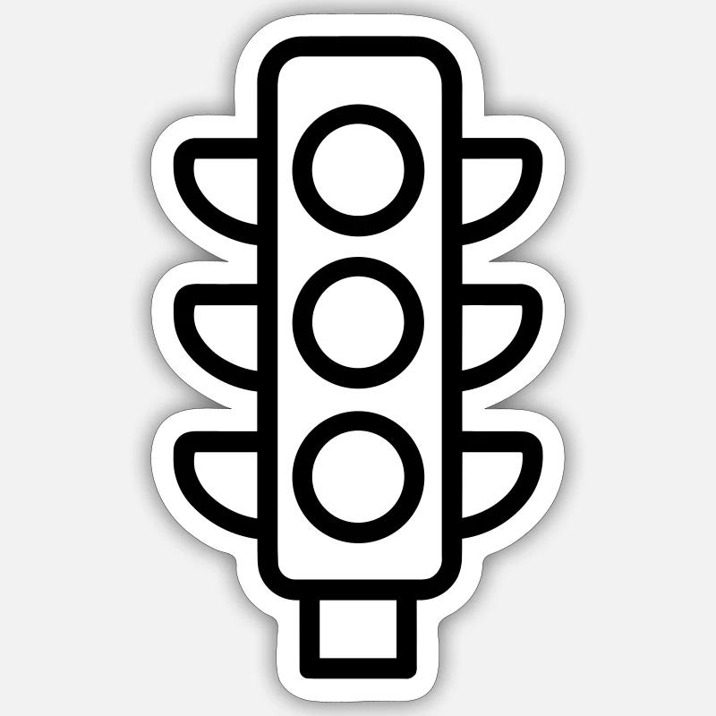 Ampel - Sticker Größe S (10 x 10 cm) - Mattweiß
