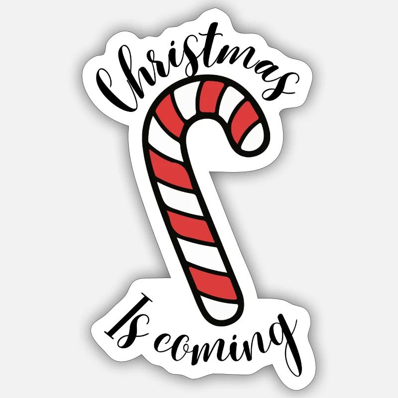 Candy Canes Illustration Sticker size S (10 x 10 cm)