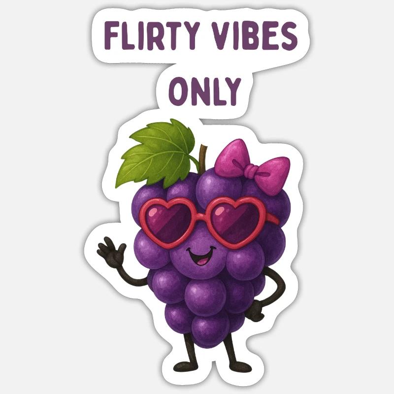 Flirting Grape Graphic - Sticker size S (10 x 10 cm) - white matte