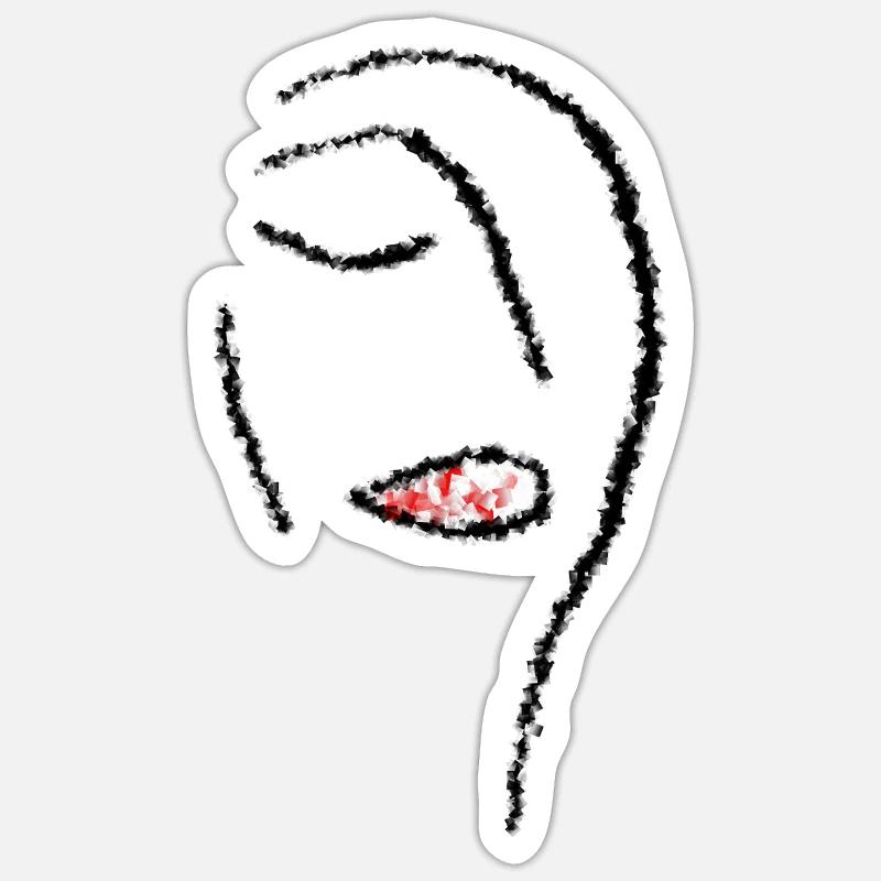 Red Flame Dust - Sticker size S (10 x 10 cm) - white matte