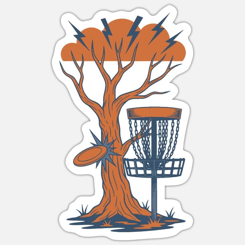 Disc Golf Tree trifft Flying Disc Basket Sturm Sticker Größe S (10 x 10 cm)