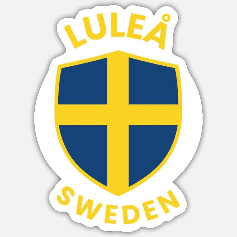 Luleå Shield Sweden Flag - Sticker size S (10 x 10 cm) - white matte