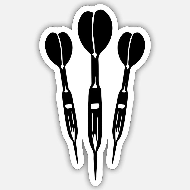 Dartpfeil Symbol - Sticker Größe S (10 x 10 cm) - Mattweiß