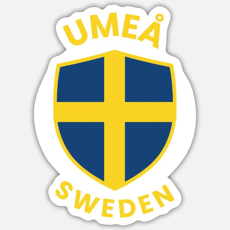 Umeå Sweden Shieldcrest - Sticker size S (10 x 10 cm) - white matte