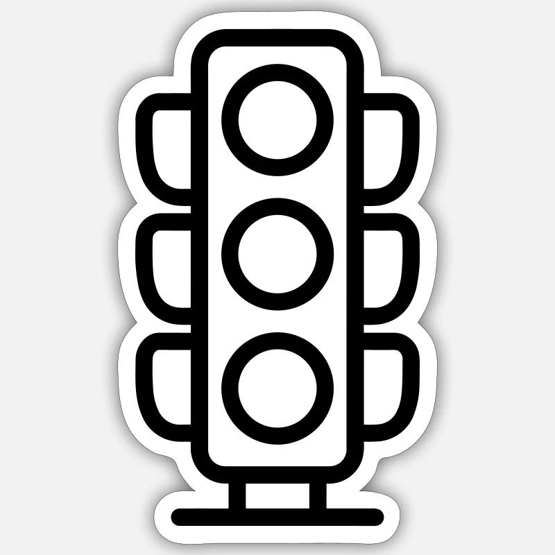 Traffic light - Sticker size S (10 x 10 cm) - white matte