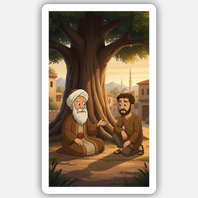 Wisdom under the tree: nature & tranquility Sticker size S (10 x 10 cm)