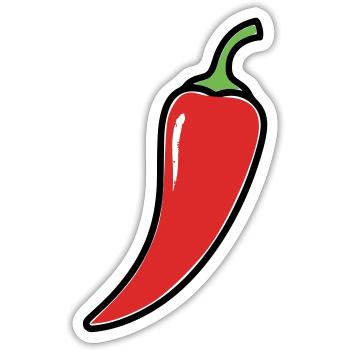 Chili Pepper Hot Comic - Sticker size S (10 x 10 cm) - white matte - Front