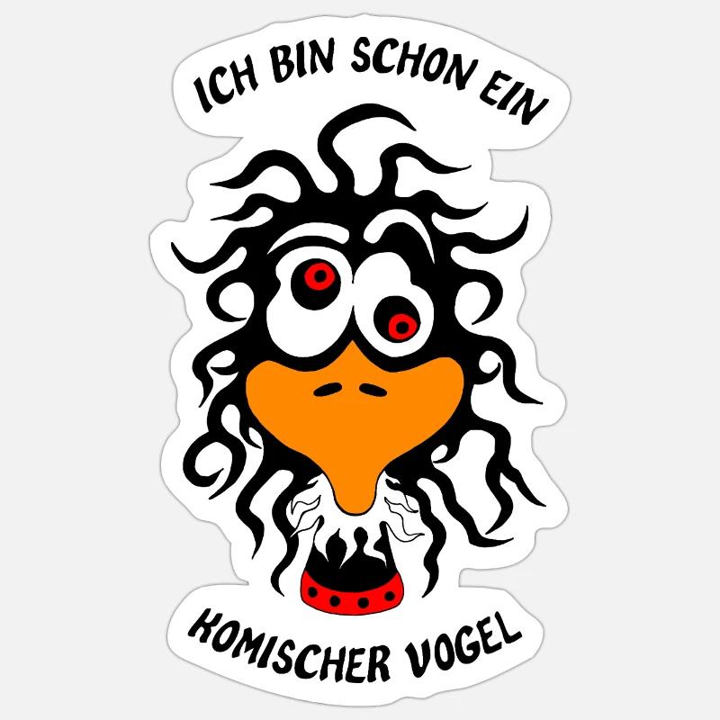 Ich bin schon ein komischer Vogel - Sticker Größe S (10 x 10 cm) - Mattweiß